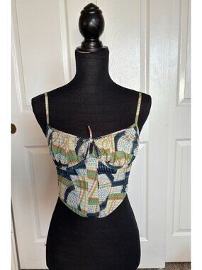 Out From Under (Urban Outfitters) patchwork corset crop top size S